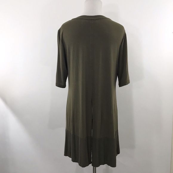 LOGO by Lori Goldstein Top Ribbed Olive Green M - Picture 2 of 8